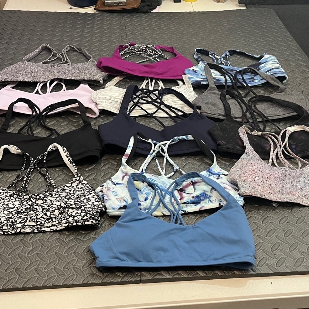 Lululemon Sports Bra Bundle Women Size 6 Multicolor Strappy Activewear Lot 13pc